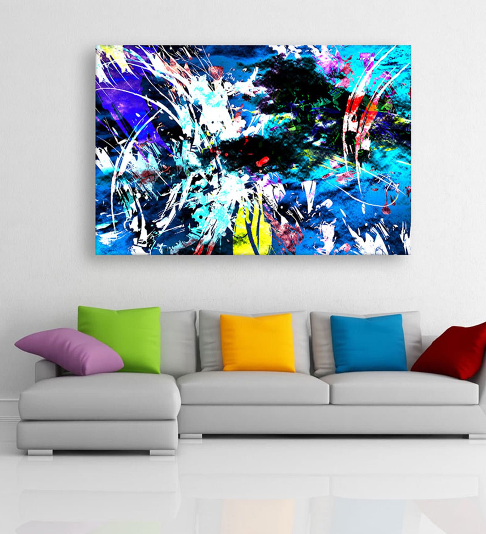 Landscape In Silver Canvas Framed Art Print (33 x 21 Inches)