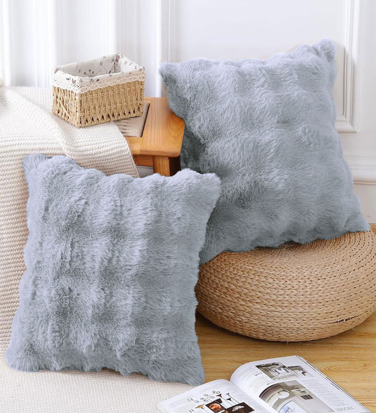Silver Fur Super Soft 16x16 Cushion Cover Silver Fur Super Soft 16x16 Cushion Cover