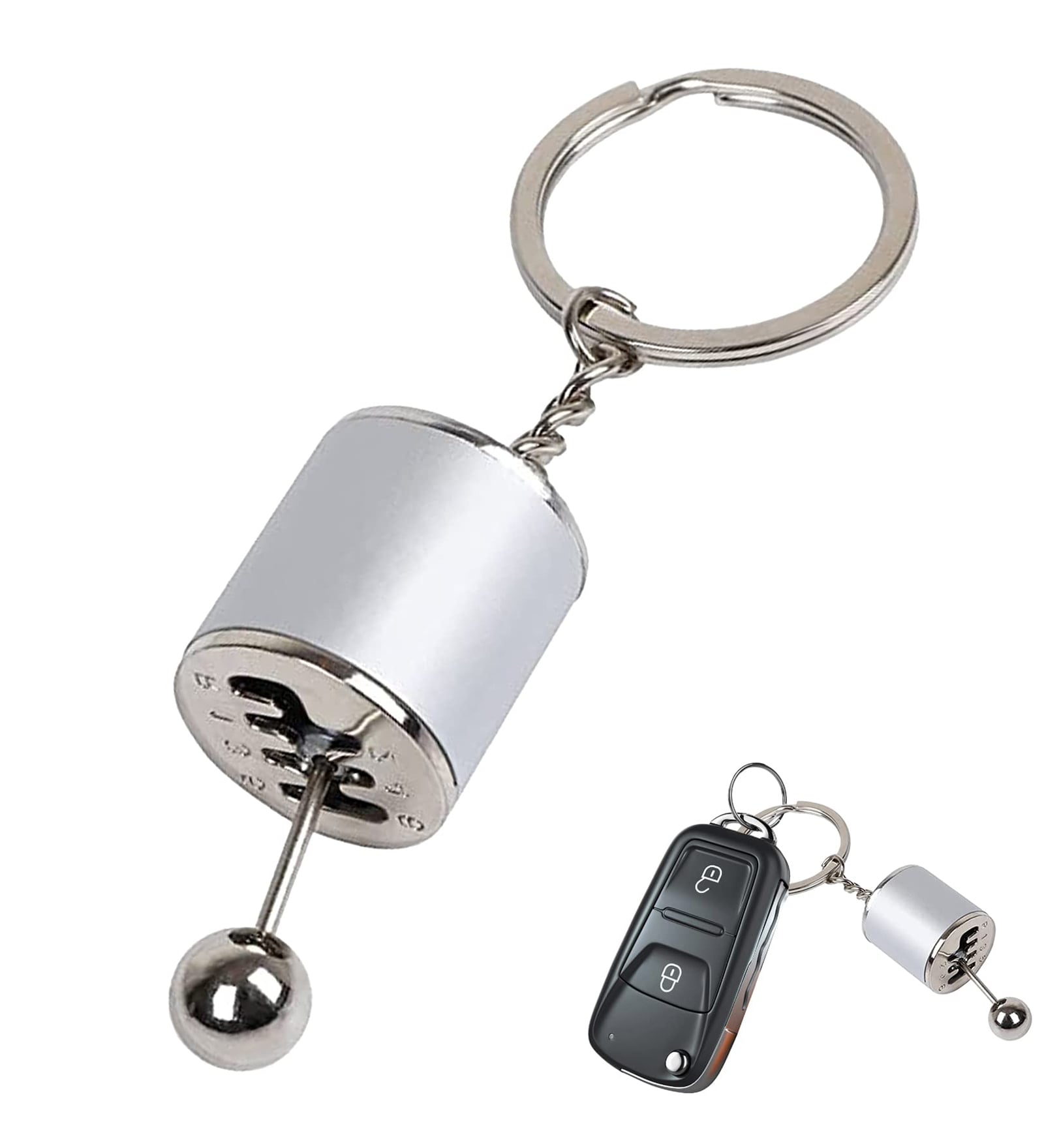 Silver Gear Shape Keychain