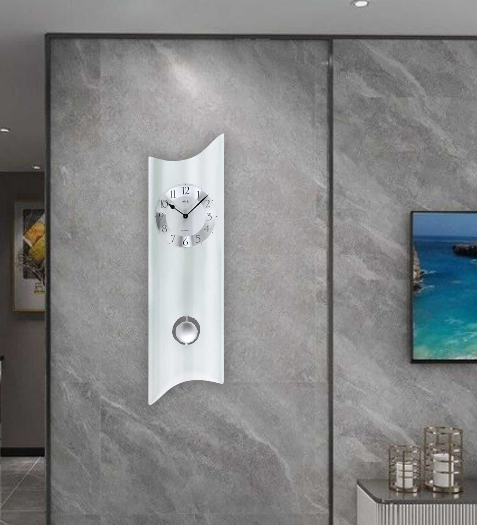 Buy Silver Glass Novelty Wall Clock at 28 OFF by AMS Clocks Pepperfry