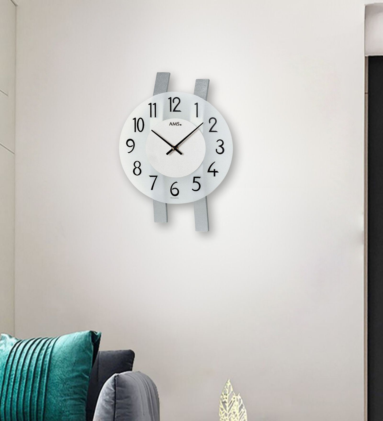 Silver Glass Wall Clock