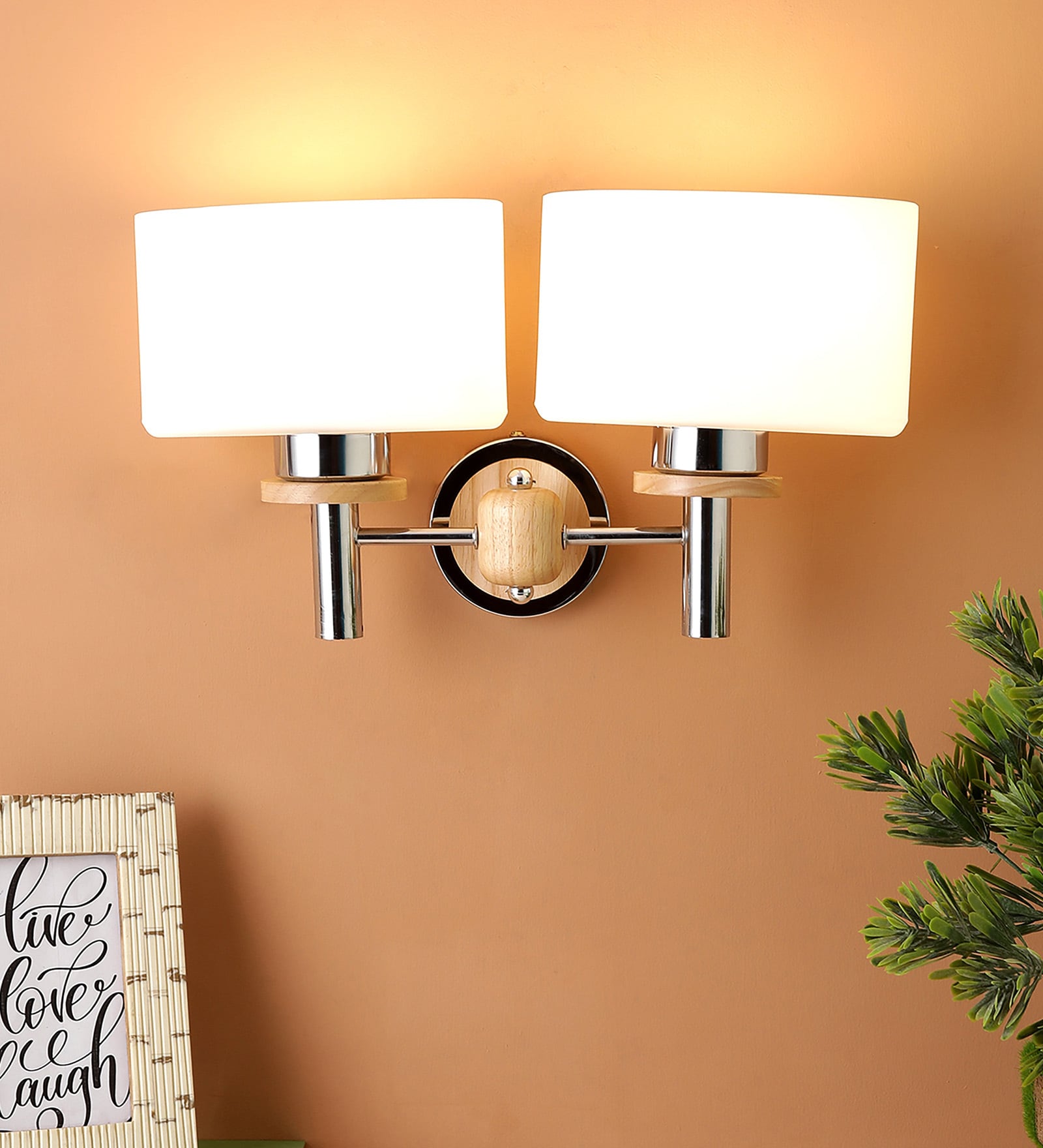 Buy Potenza Silver Glass Wall Sconces by Eliante by Jainsons Lights at