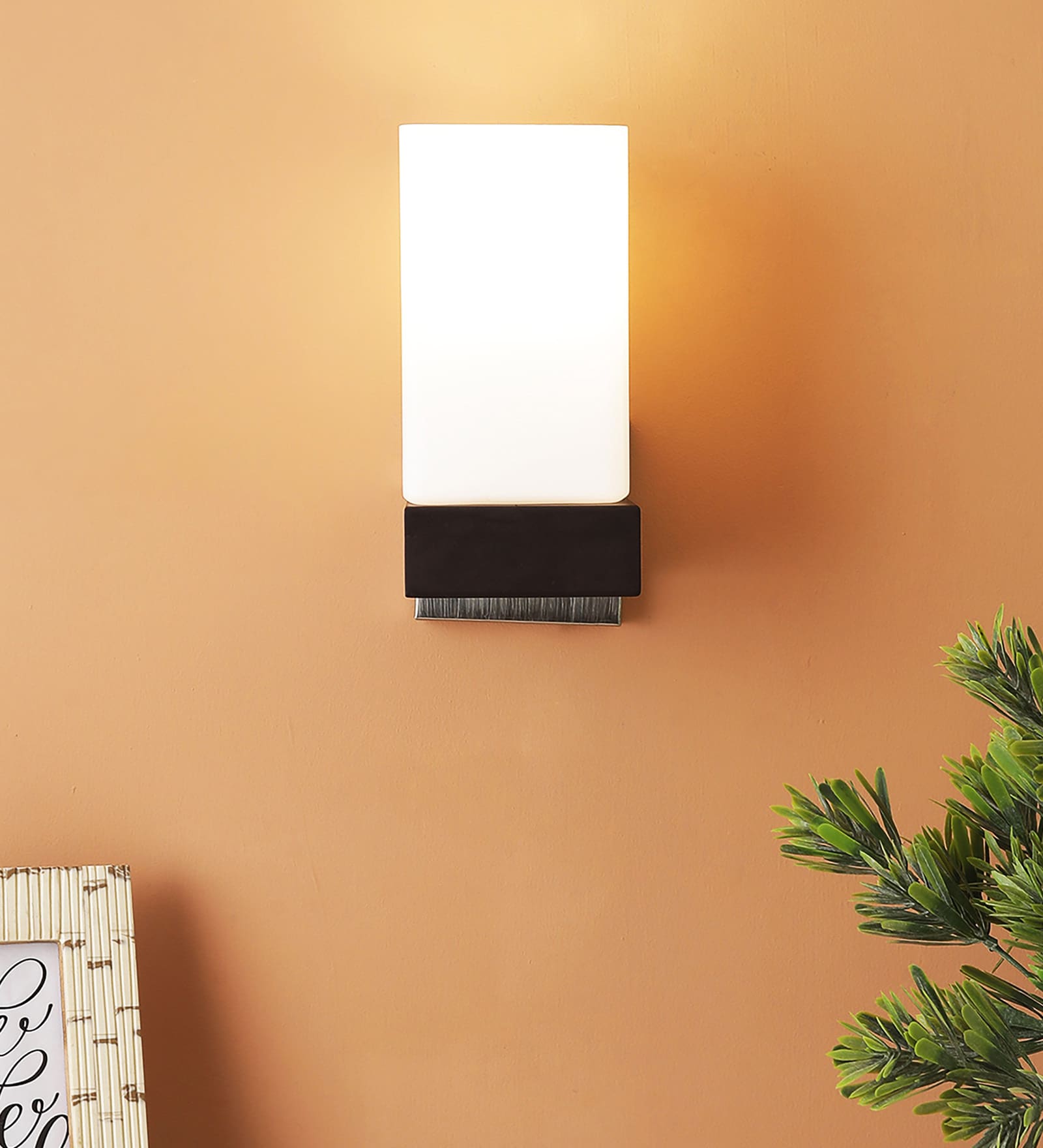 Glass Flush Mount Wall Light (Silver)