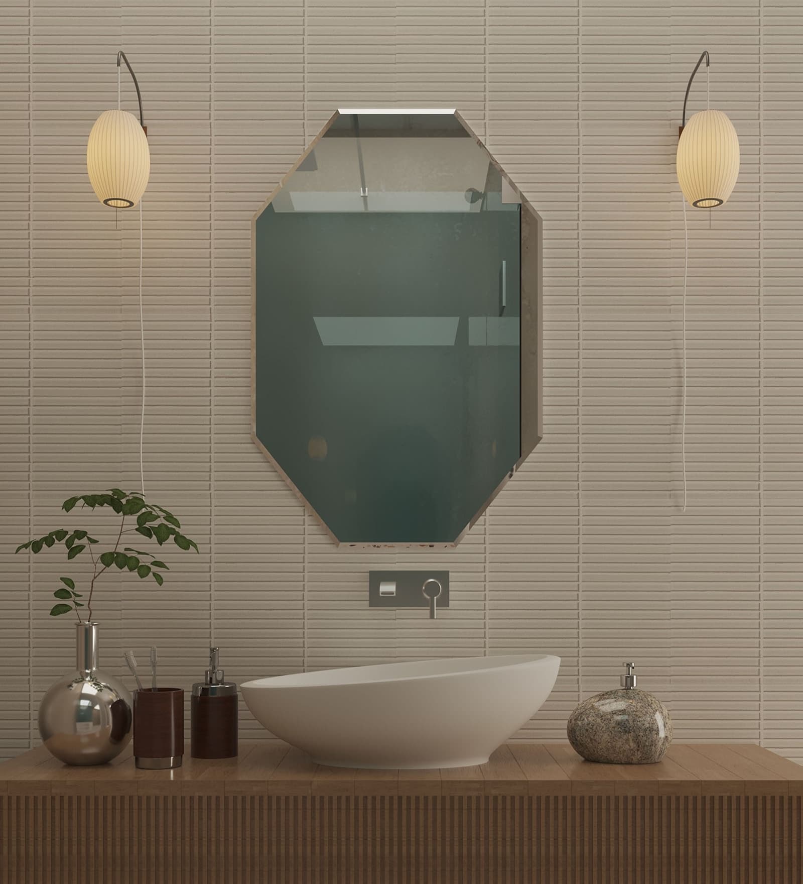 Silver Glass Wall Mirror