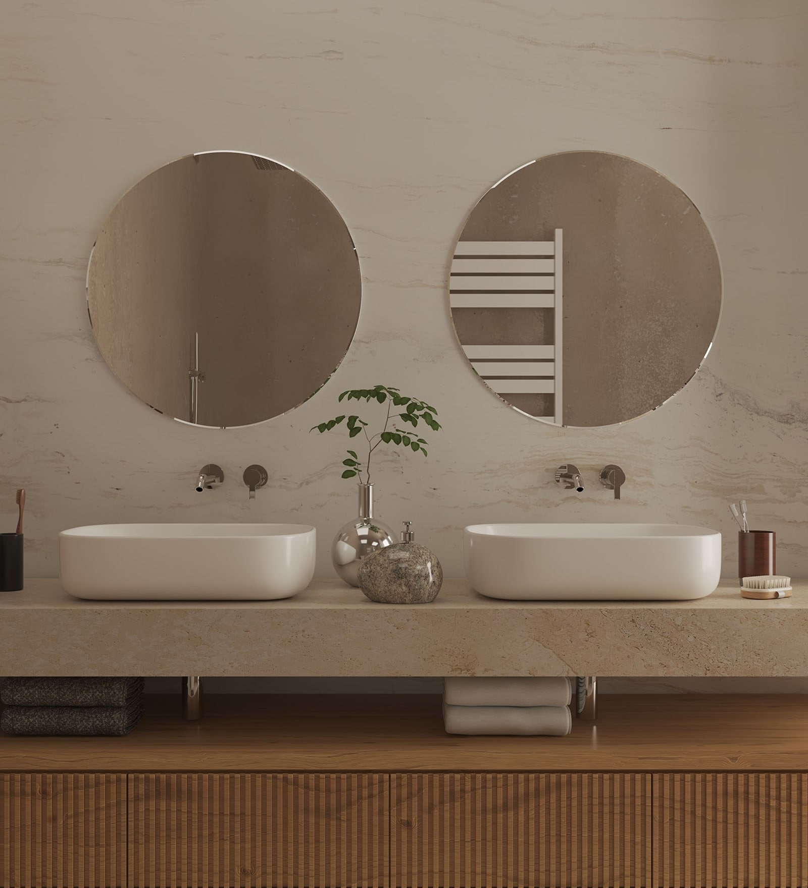 Silver Glass (Set of 2) Wall Mirror