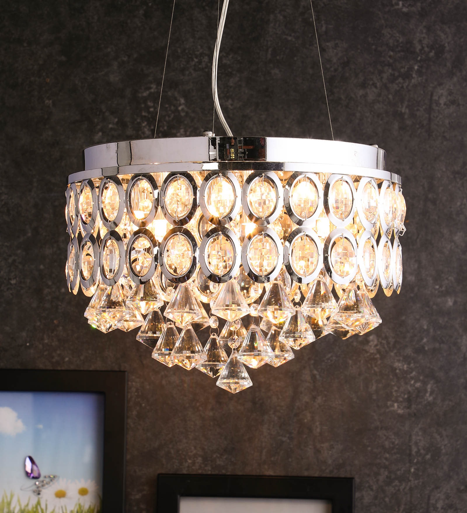 Silver Crystal Chandelier