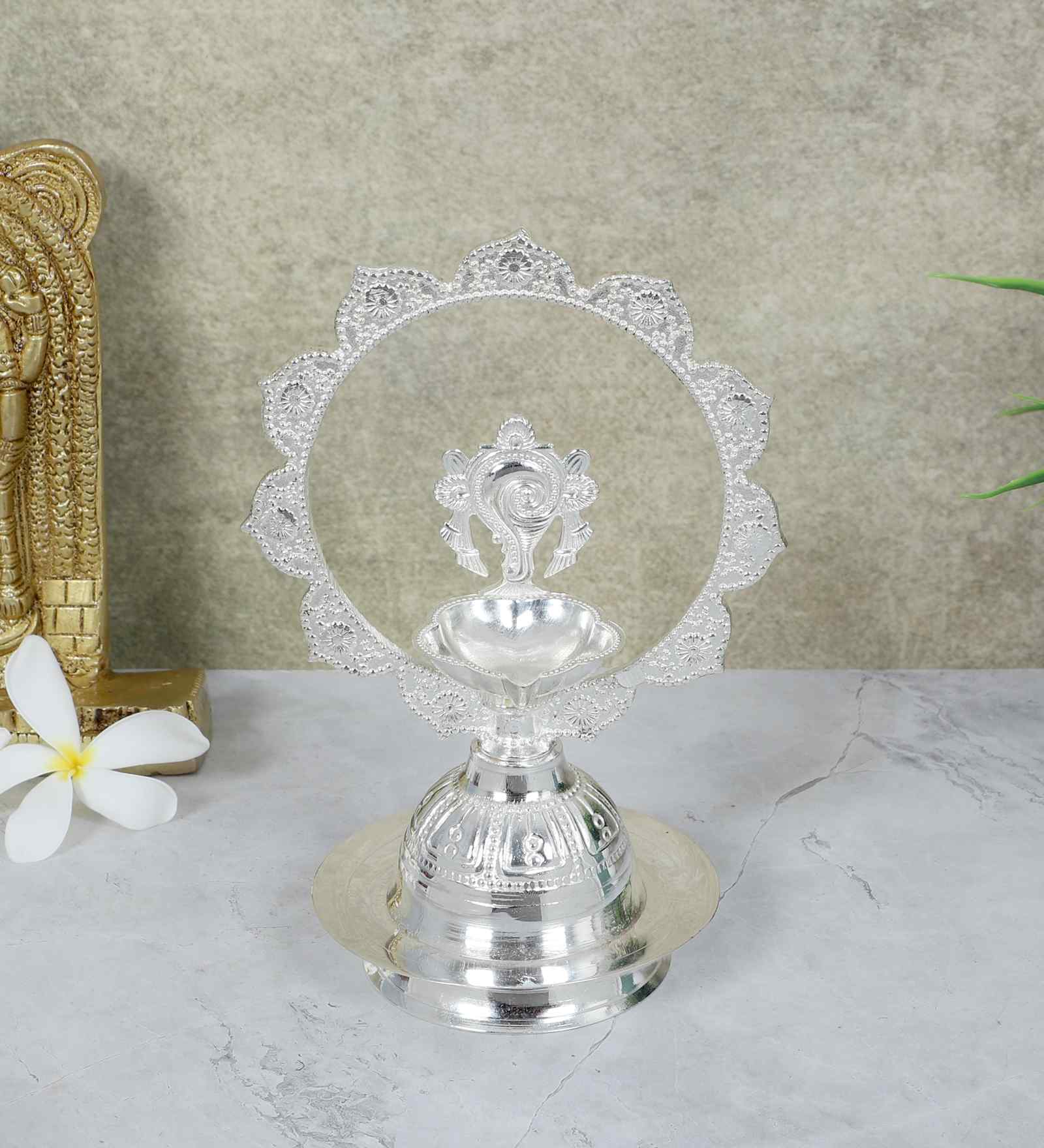 Buy Silver Peacock Akhand Dia With Velvet Box at 30% OFF by Amaya ...