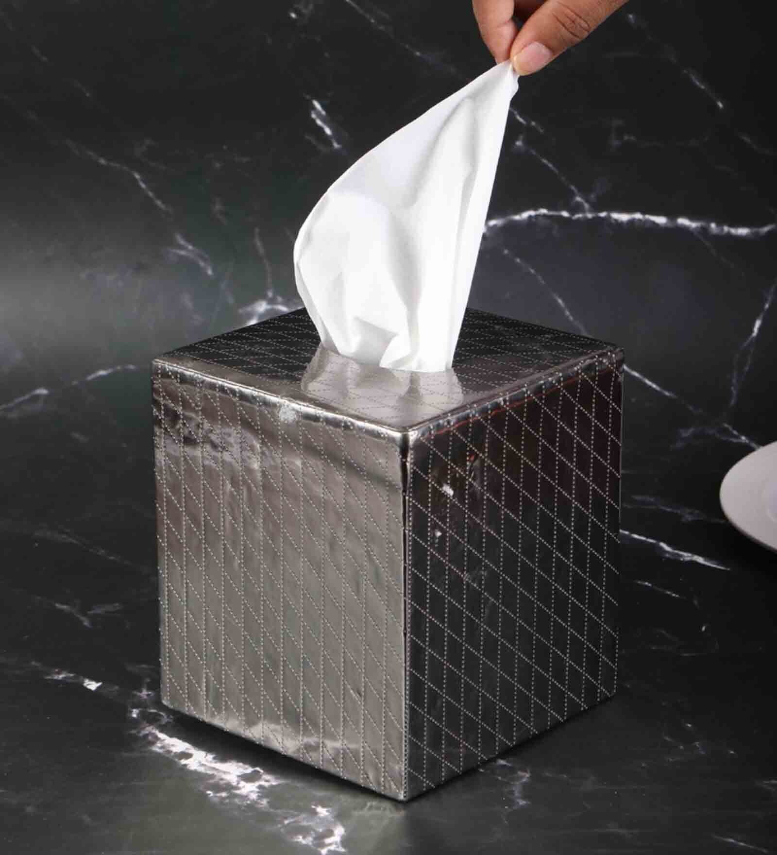 Silver Resin Tissue Holder
