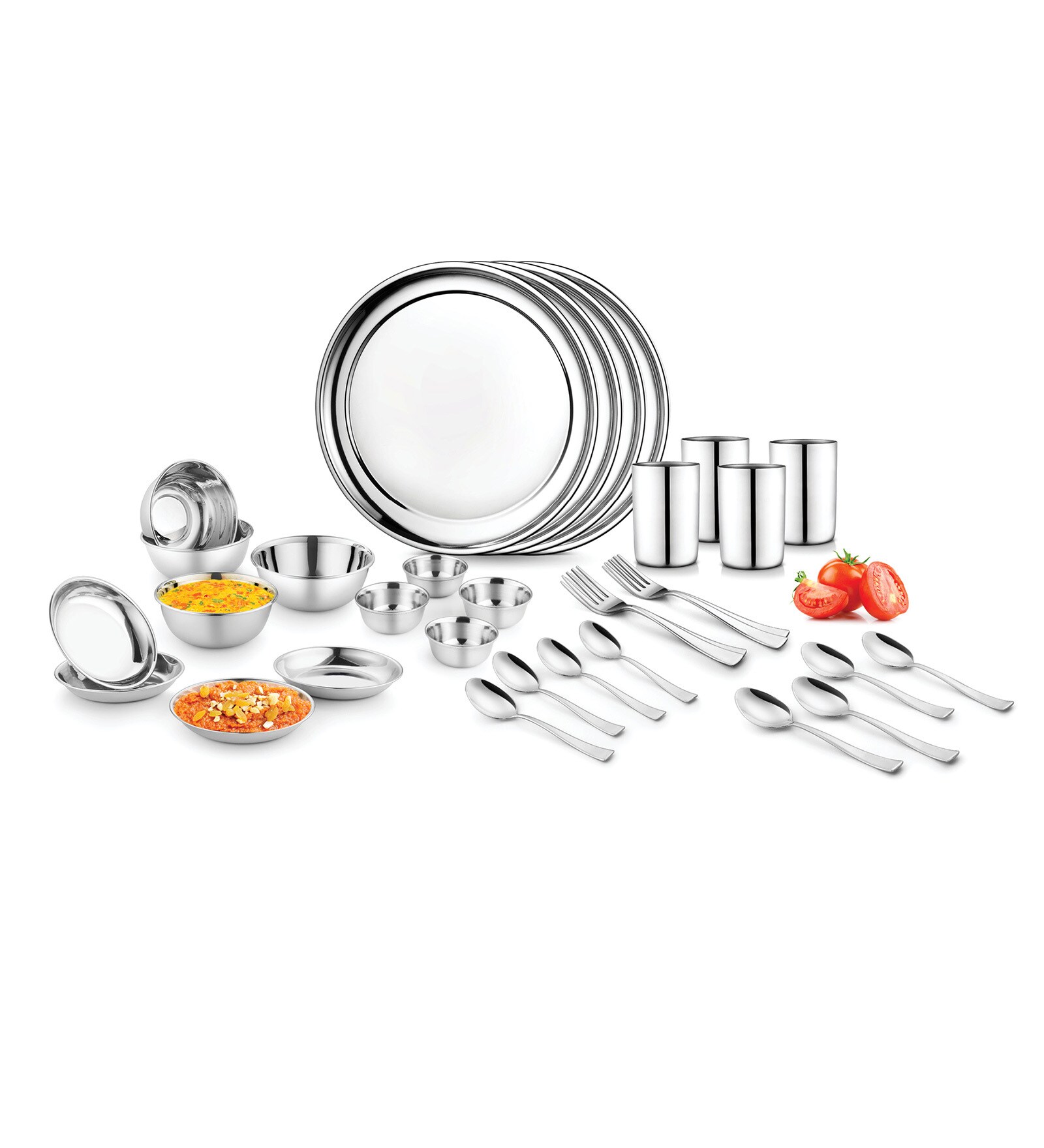 Buy Heavy Gauge Stainless Steel Laser Design Dinner Set 32 Pieces By