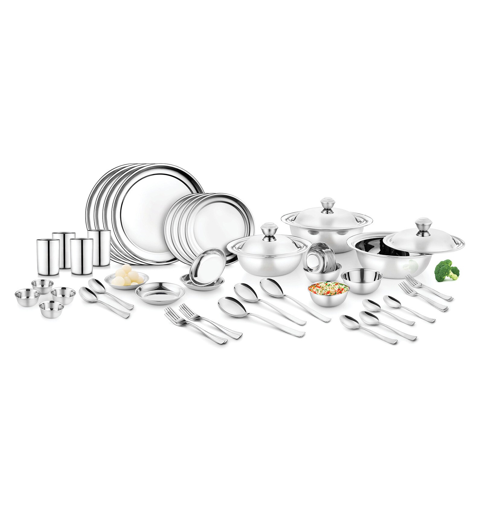 Buy Heavy Gauge Stainless Steel Elegant Dinner Set 46 Pieces By