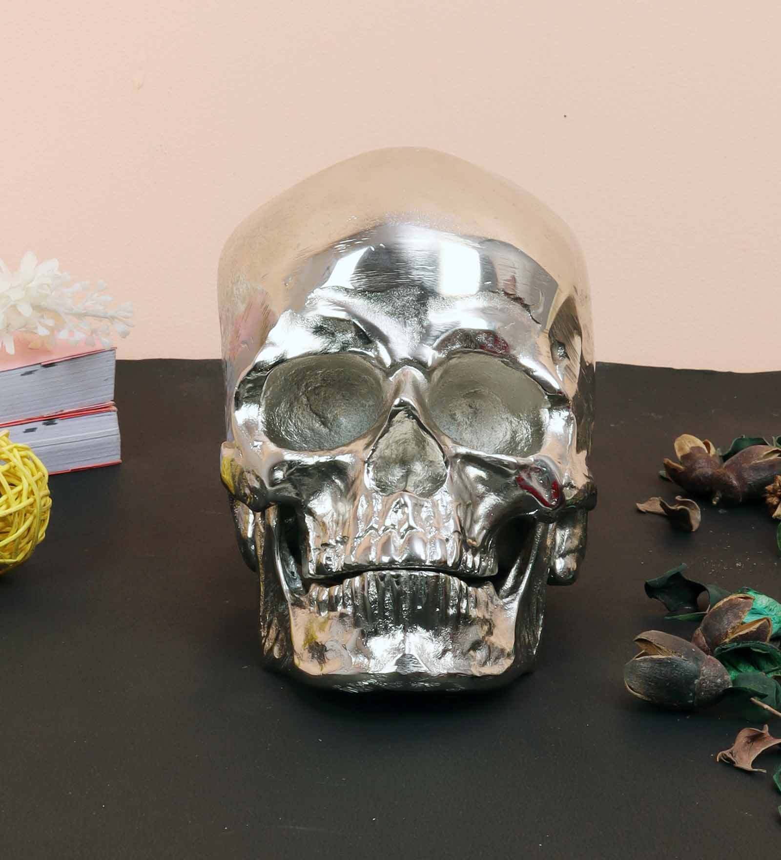 Silver Skull Aluminium Table Accent