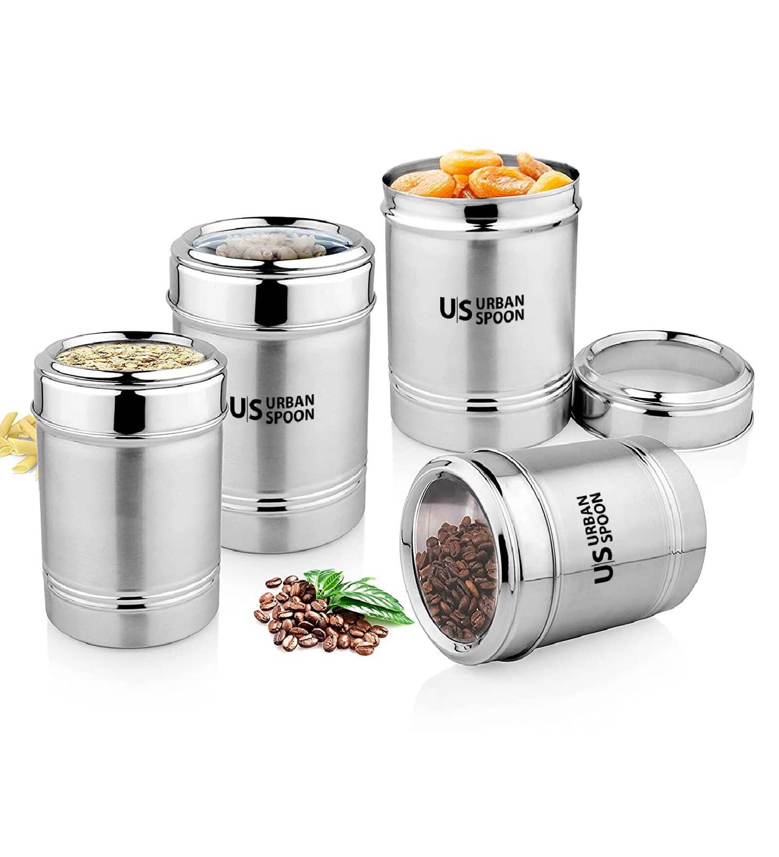 Silver Stainless Steel (Set of 4) Storage Container