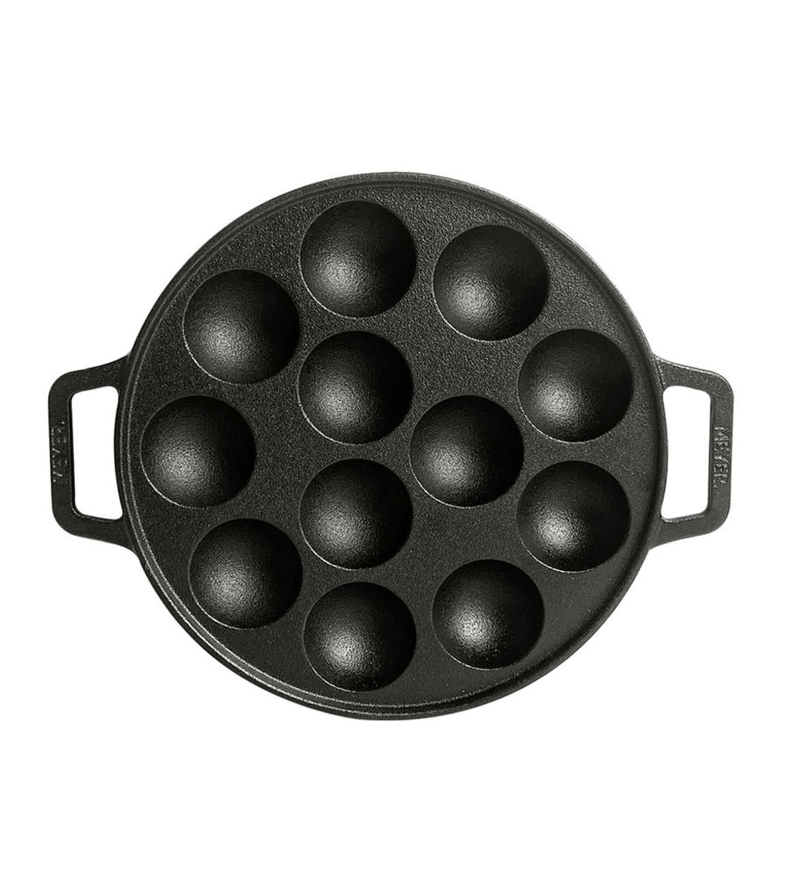 Buy Pre Seasoned 12 Pits Black Cast Iron Appam Pan at 18% OFF by Meyer ...