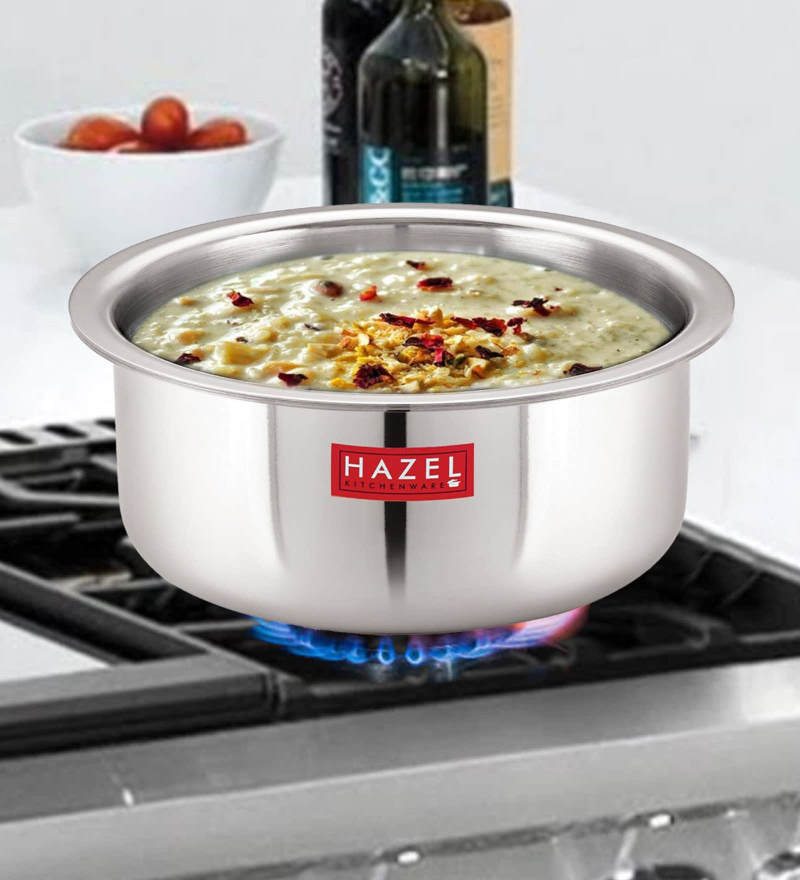 Silver Stainless Steel Induction Base 2.3 Ltrs Cooking Pot