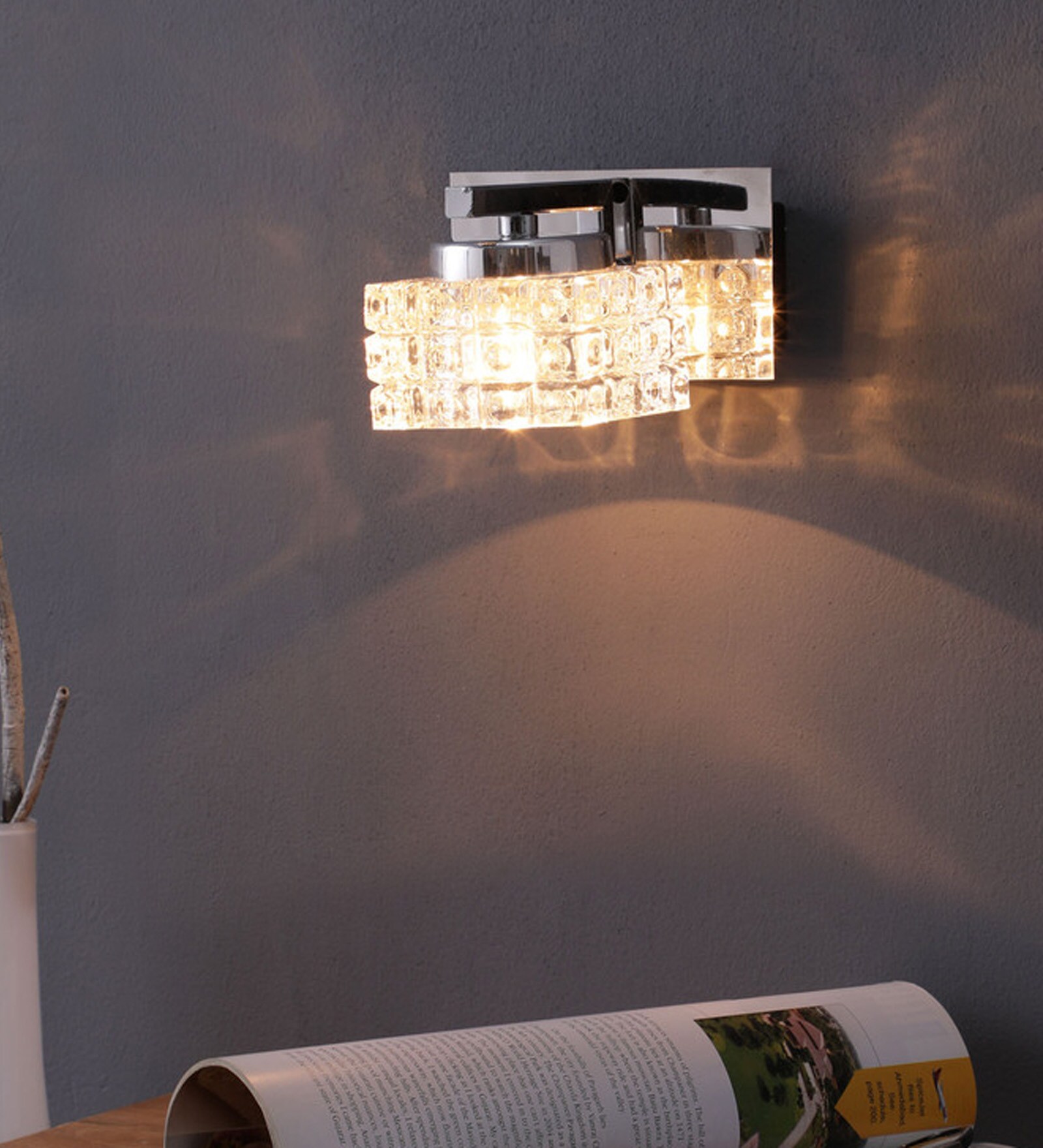 Mia Silver Glass Wall Lights