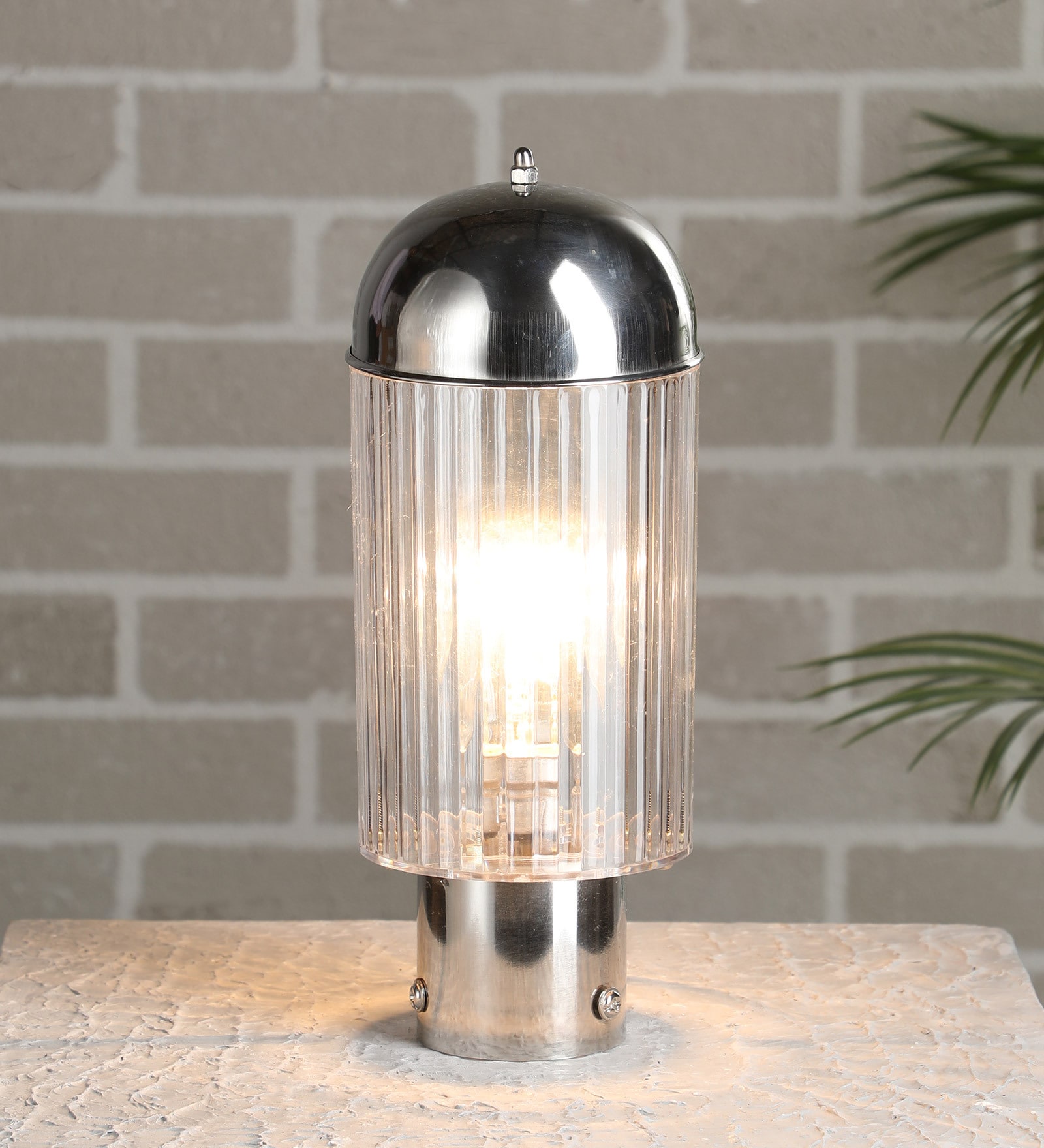 Silver Metal Outdoor Wall Light