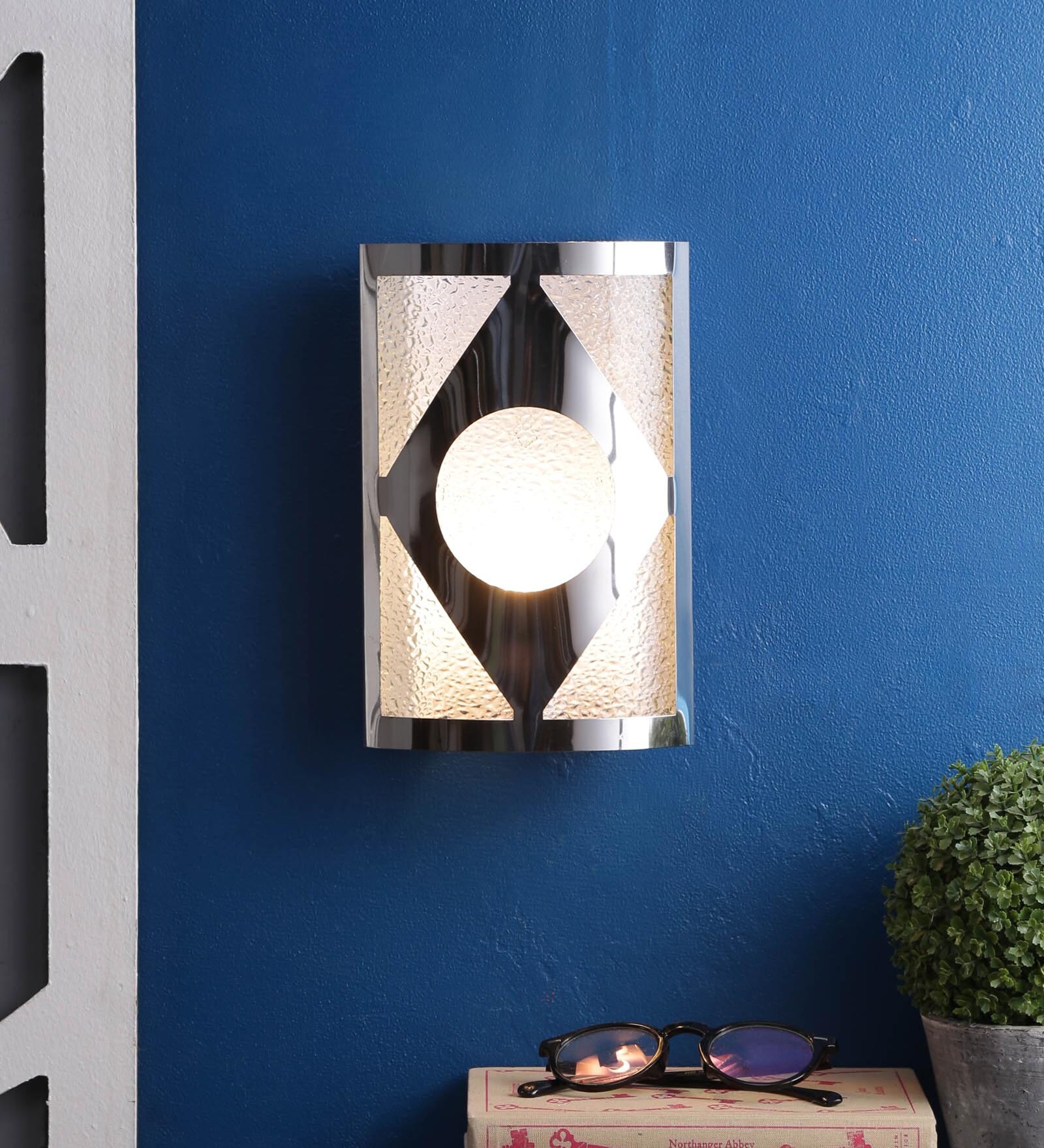Fizz Silver Metal Flush Mount Wall Light