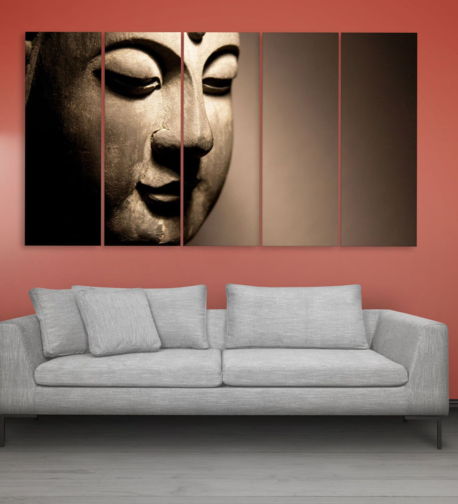 Silver Wood Multiple Frames Buddha Beautiful Art Panels