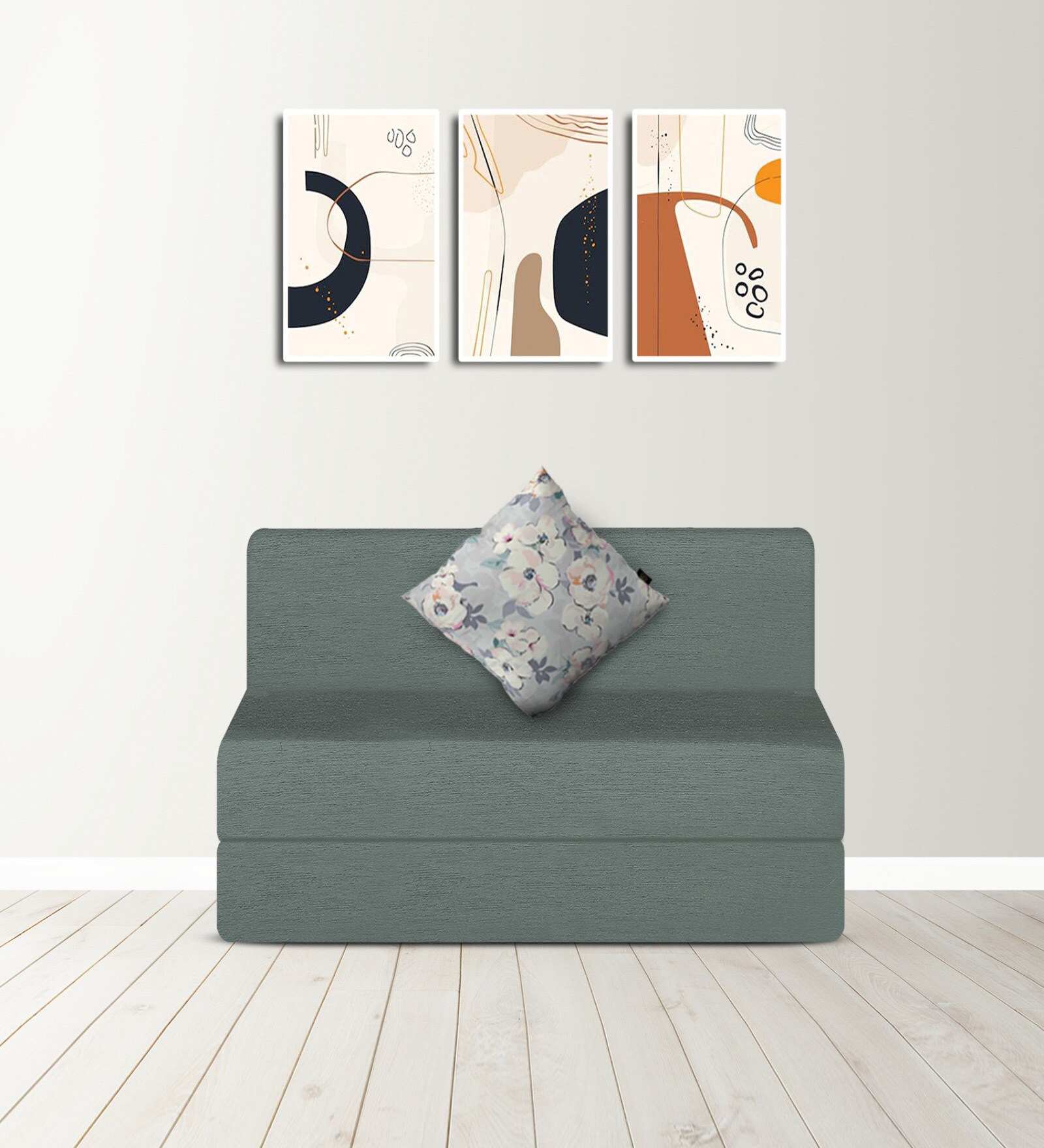 Silvia 7 Inch PU Foam (72x30) In Grey Colour Single Size Sofa Cum Foldable Mattress