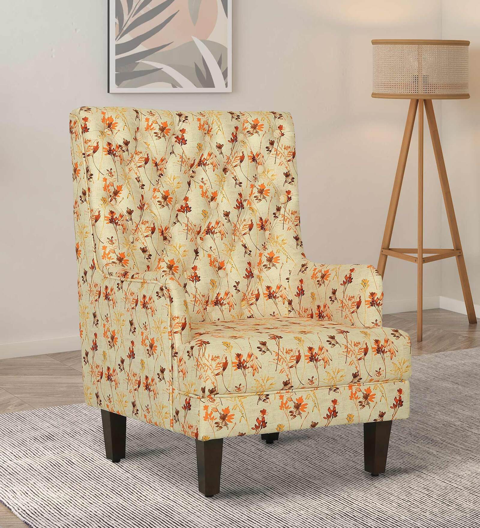 Fernand Fabric Arm Chair In Floral Print