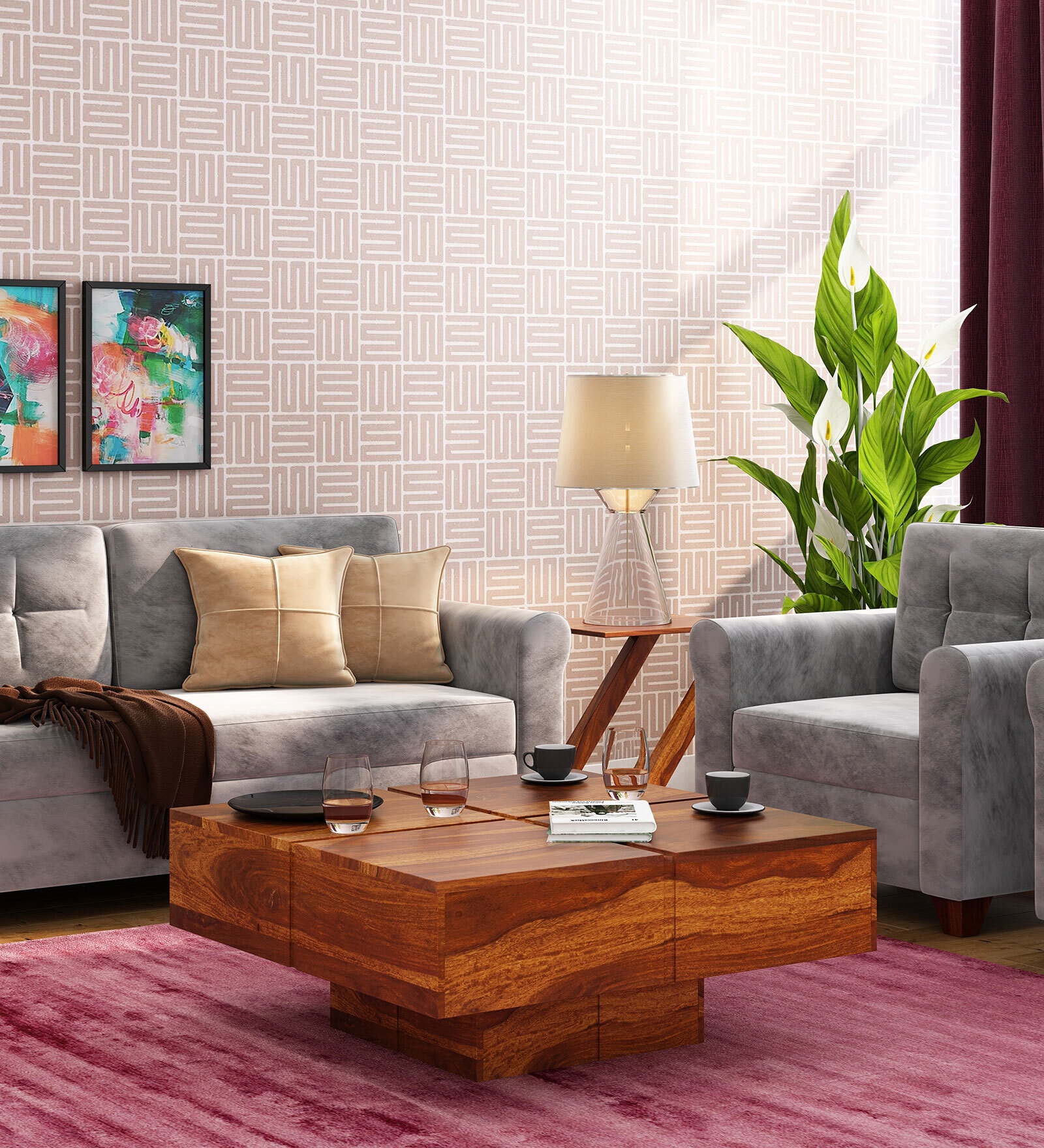 Buy Simora Sheesham Wood Coffee table In Teak Finish by Woodhub | Pepperfry