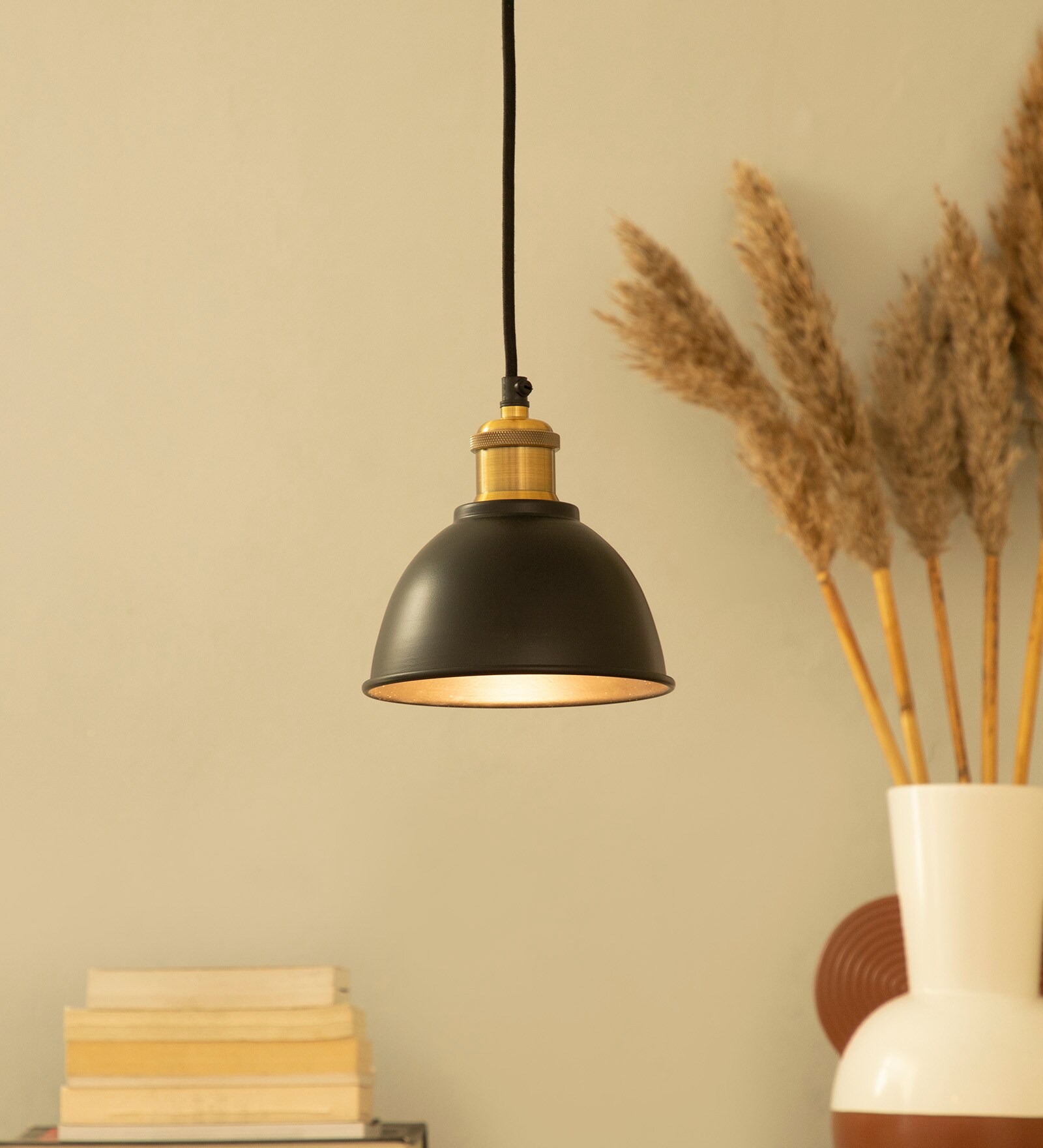 Simple Black Matt Metal Hanging Light