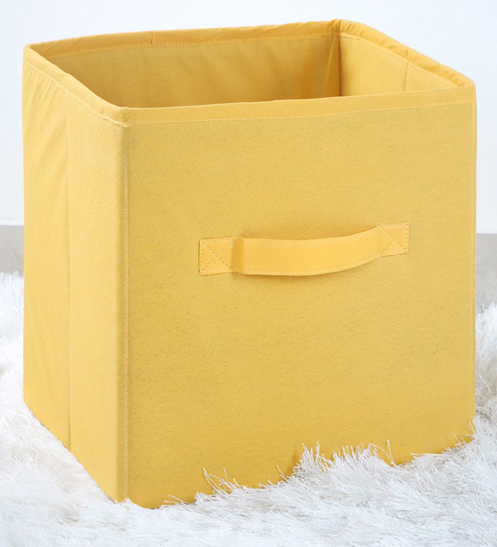 Simple Fabric Foldable Cloth Organiser in Yellow Colour