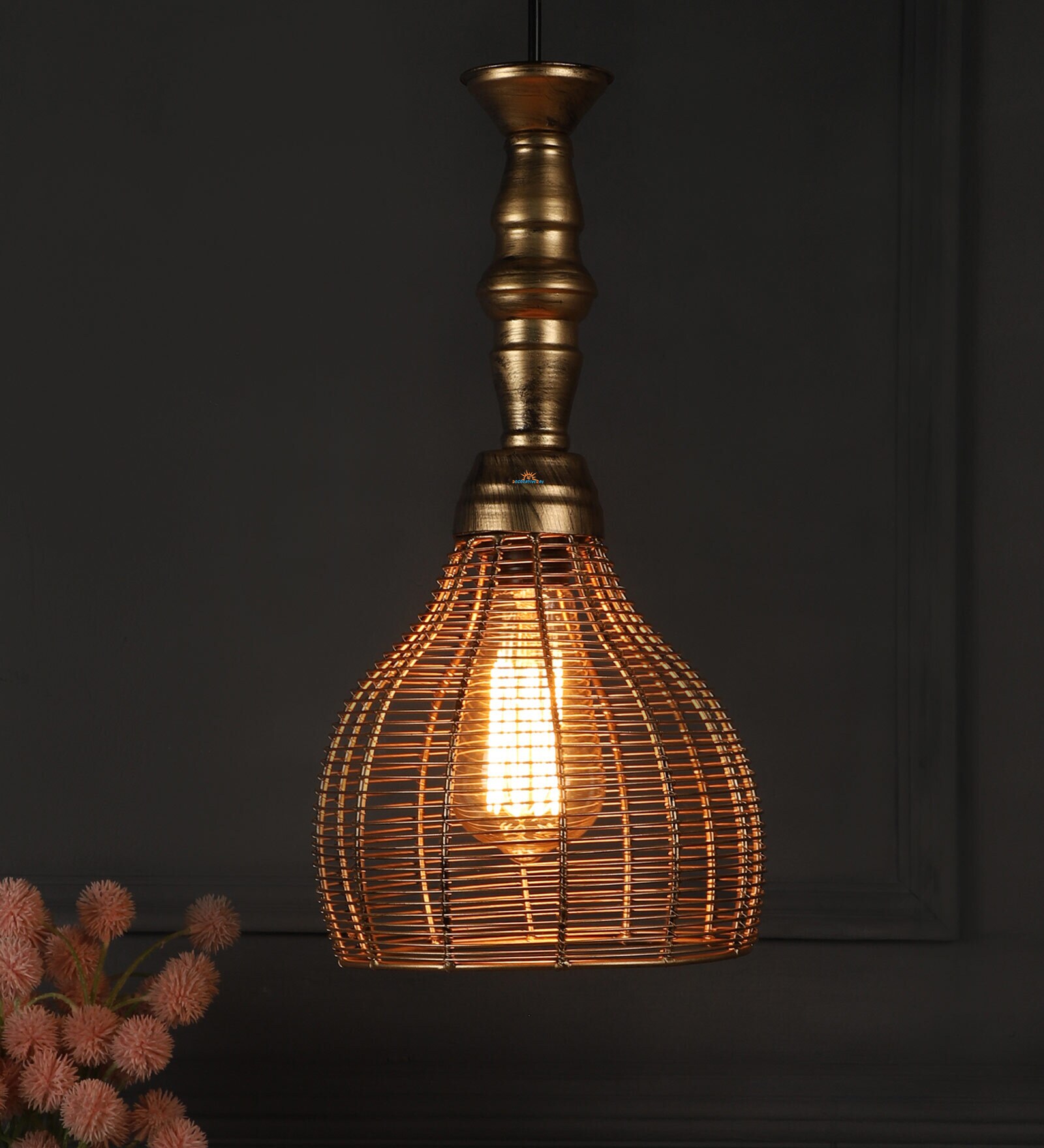 Majestic Antique Gold Iron Hanging Light