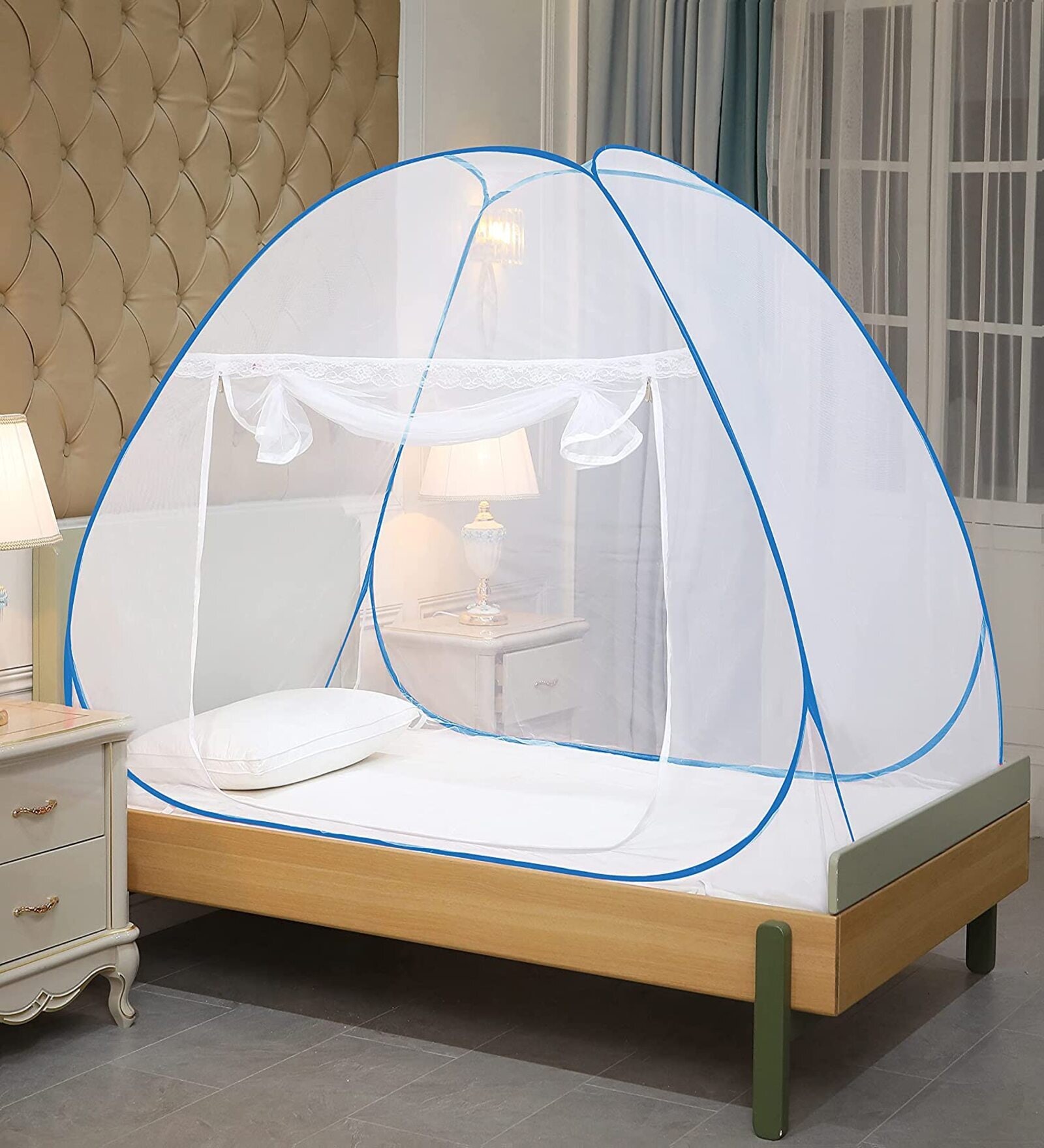 Buy Single Bed Mosqutio Net Polyester Mosquito Net In Blue at 27% OFF ...