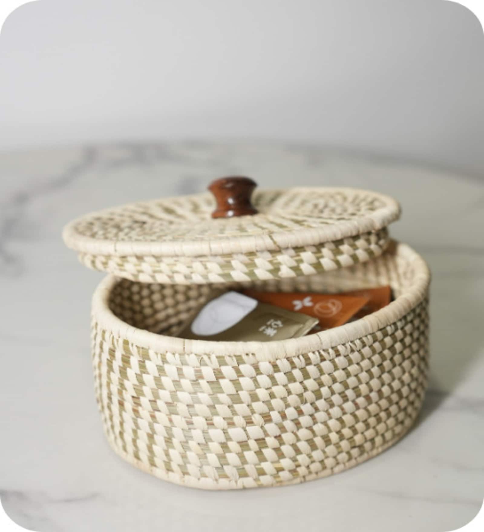 Single Natural Sabai Grass Rustic Charm Storage Box Organizers