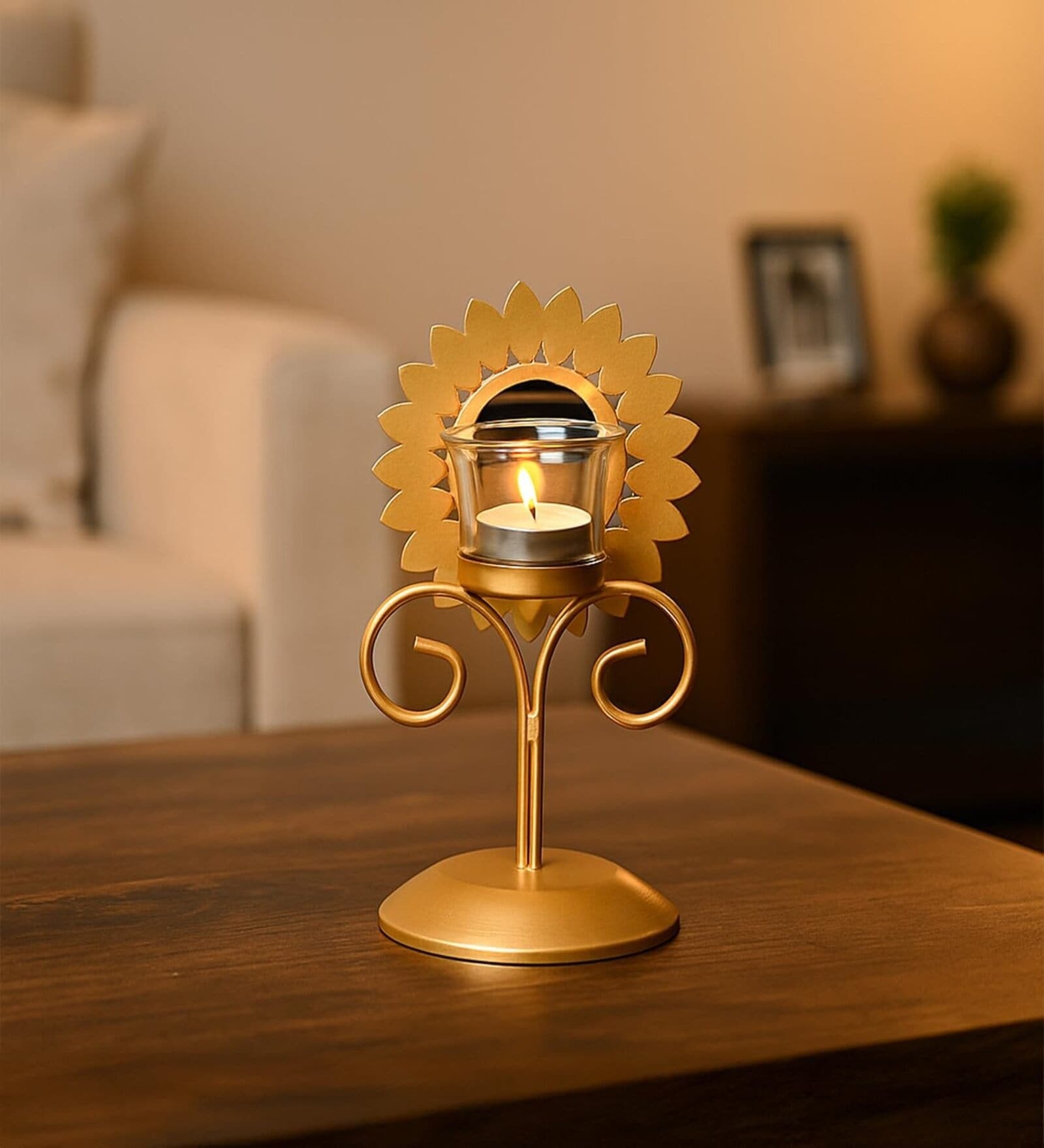 Golden Single T-Lite Holder