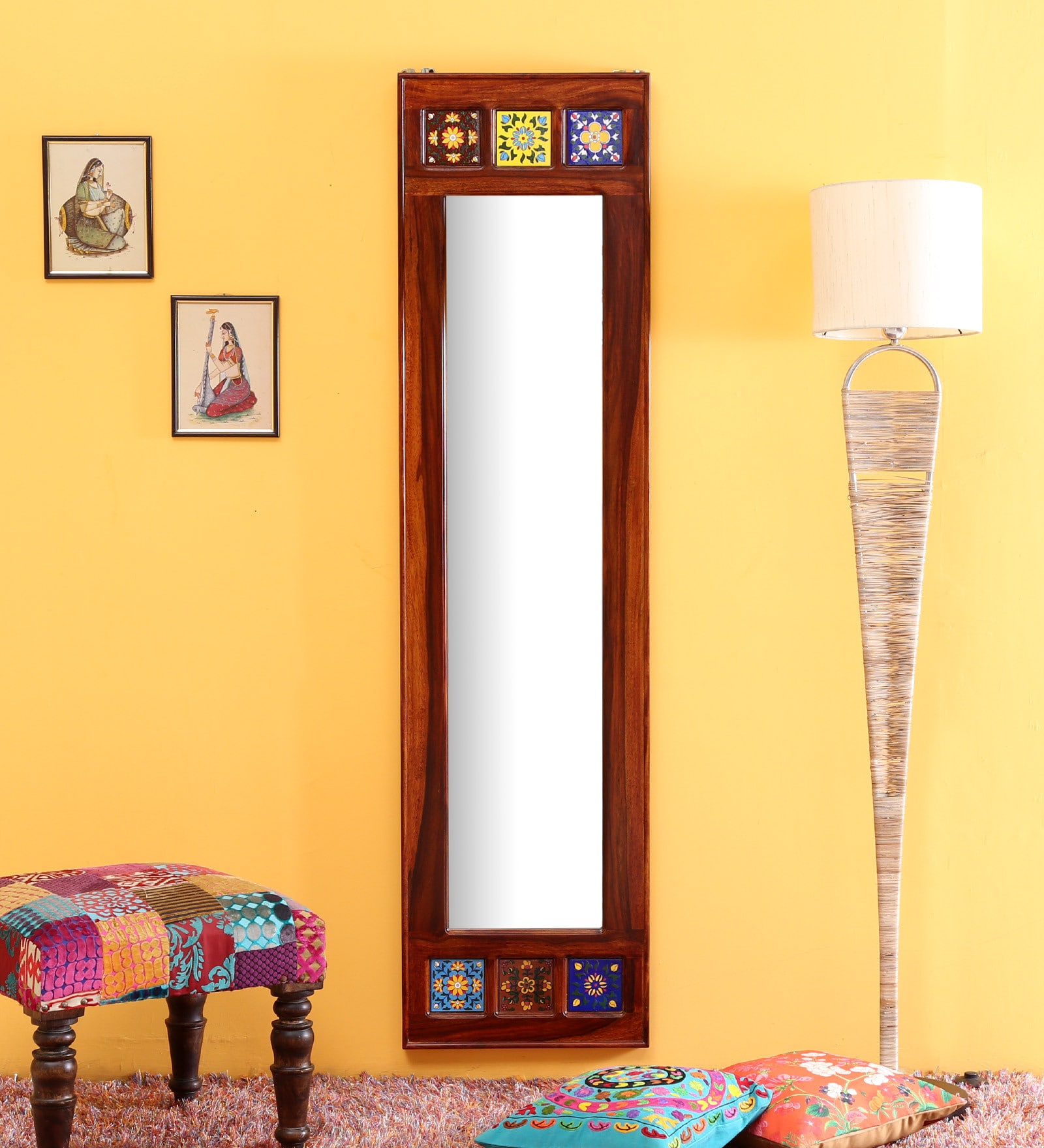 Brown Sheesham Wood Fine Full Length Mirror