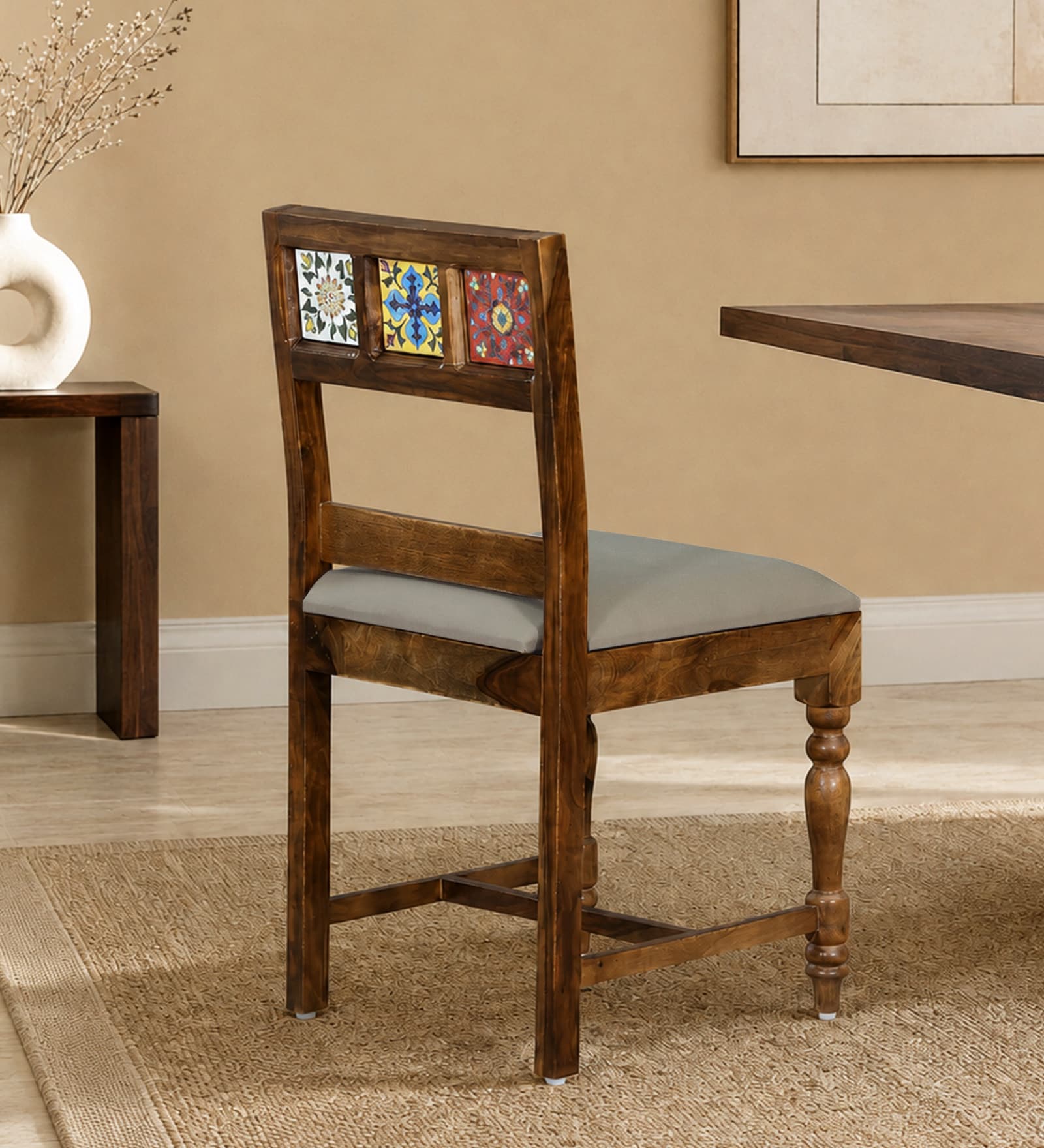 Siramika Sheesham Wood Dining Chair In Provincial Teak Finish(Set of 2) Siramika Sheesham Wood Dining Chair In Provincial Teak Finish(Set of 2)