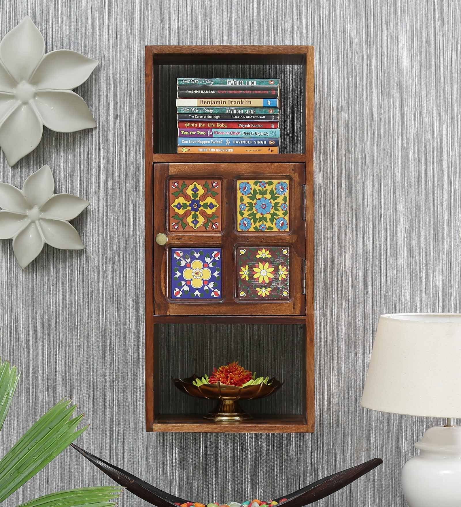 Siramika Sheesham Wood Book Shelf in Rustic Finish