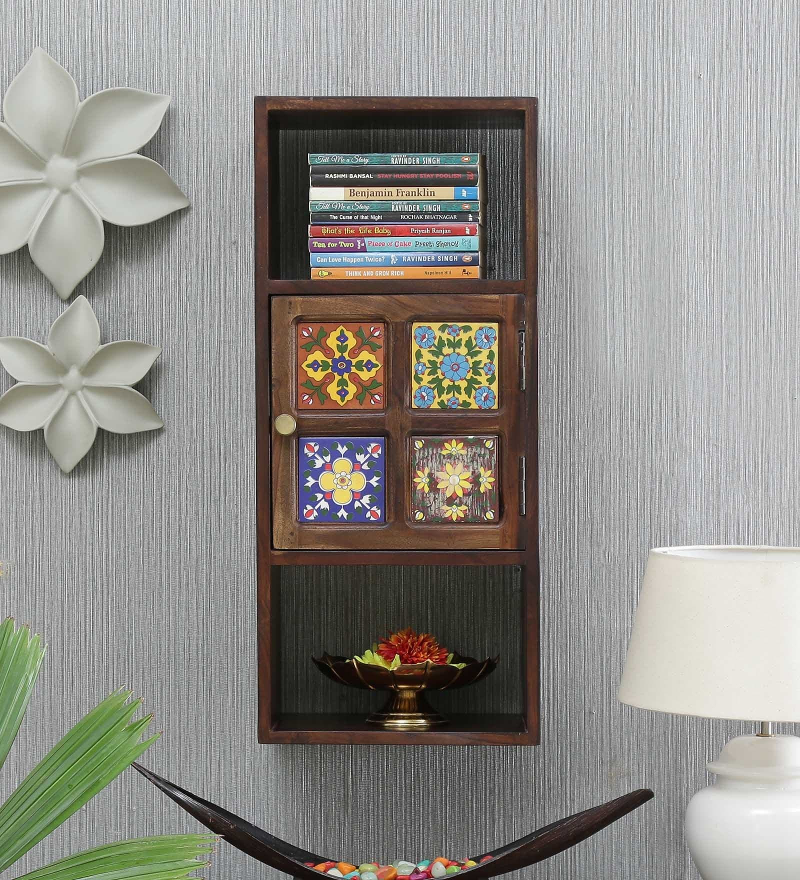 Siramika Sheesham Wood Book Shelf In  Provincial Teak Finish