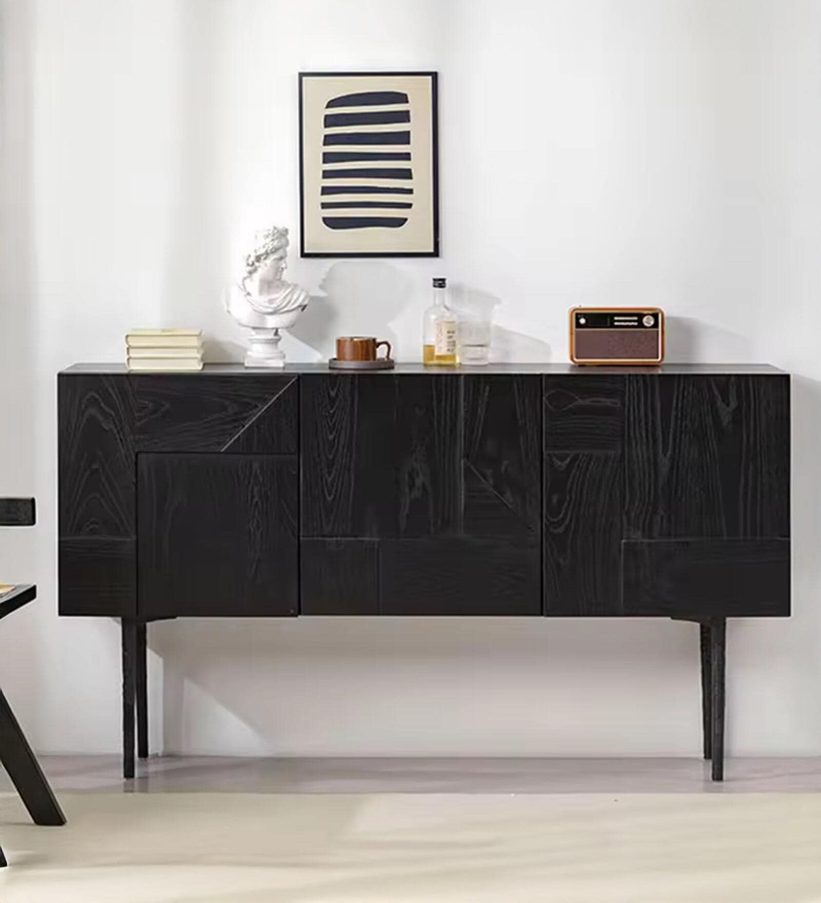 Siro Pine Wood Console Table in White Finish