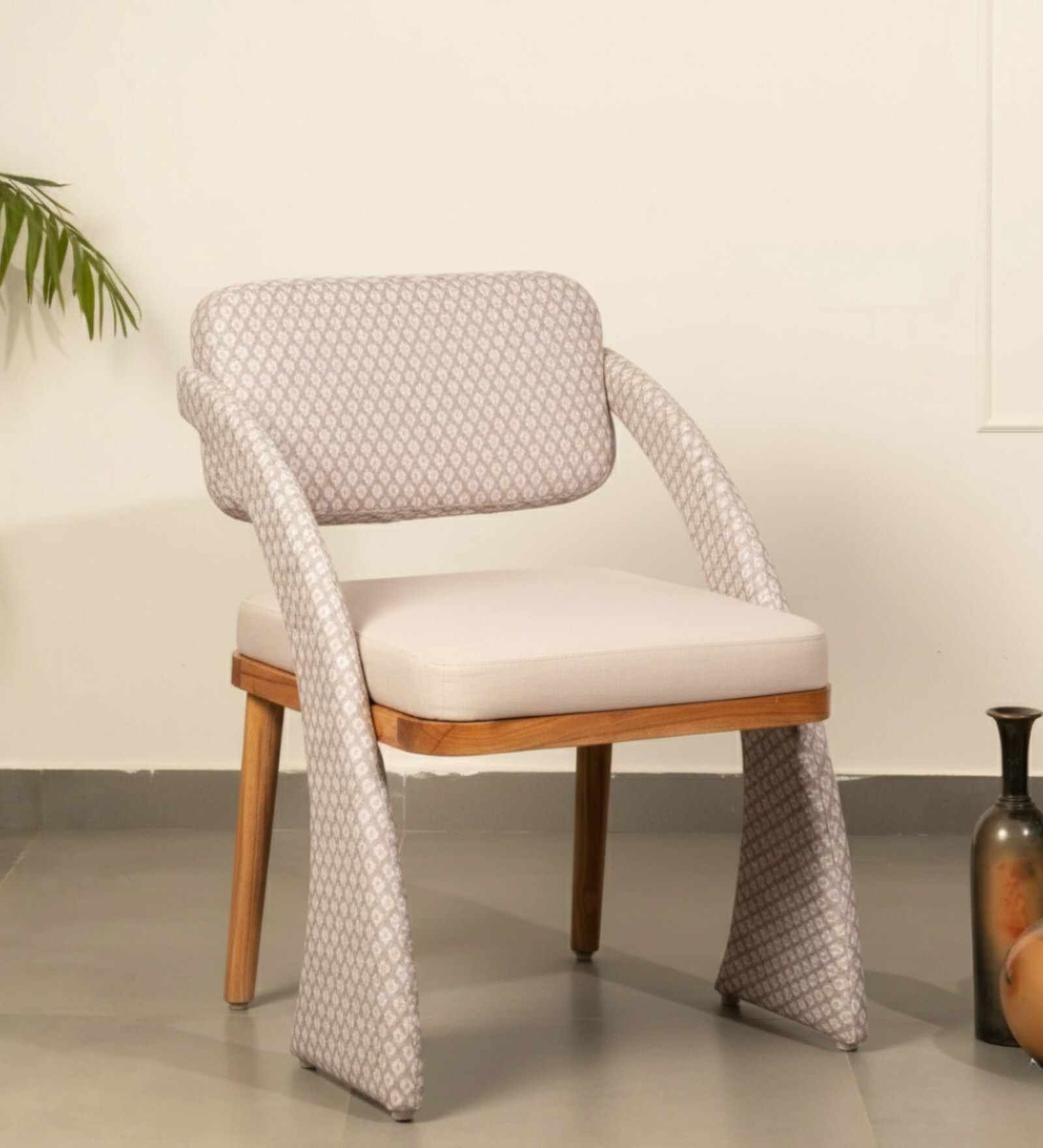 Sirocco Fabric Dining Chair In White Colour