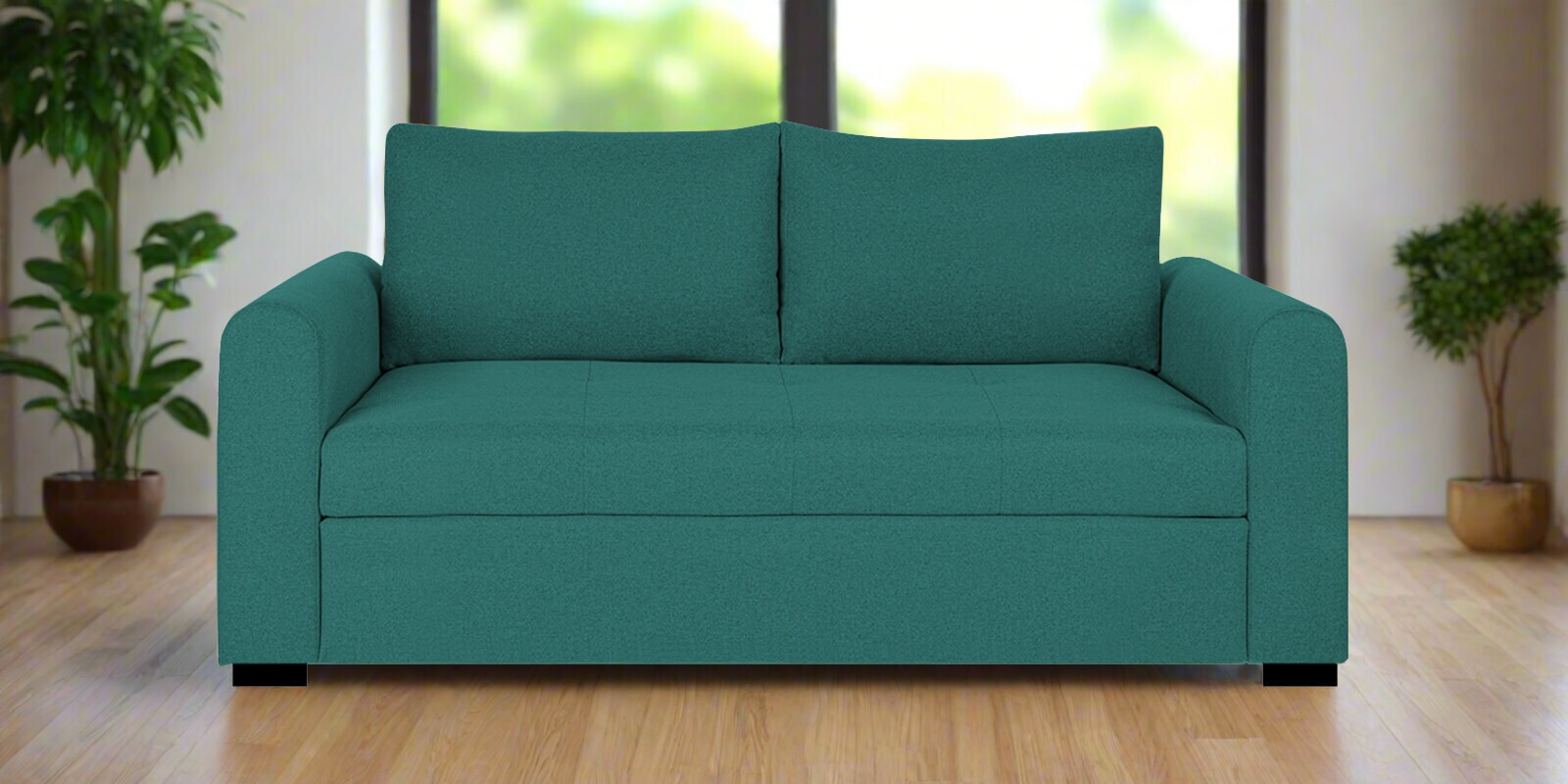 Sigma Fabric 2 Seater Sofa In Sea Green Colour