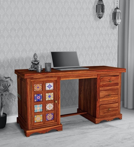 honey oak writing desk