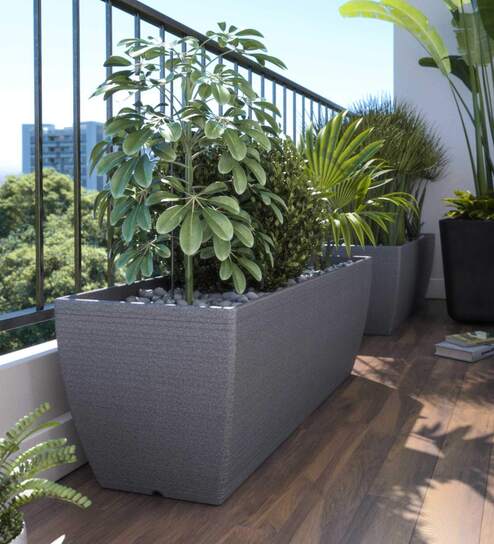 Sicilian Grey Polymer Fabi Wide Big Planter