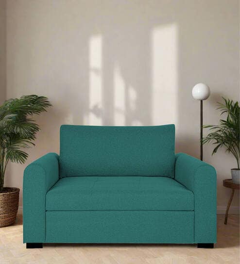 Sigma Fabric 1 Seater Sofa In Sea Green Colour