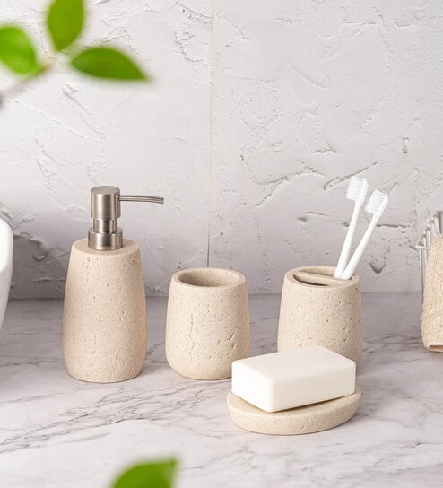 Sand Signature 4-Piece Bathroom Organizer Set