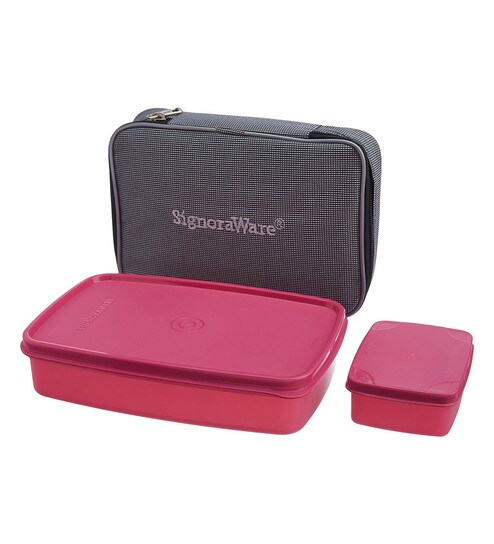 signoraware kids lunch box with bag