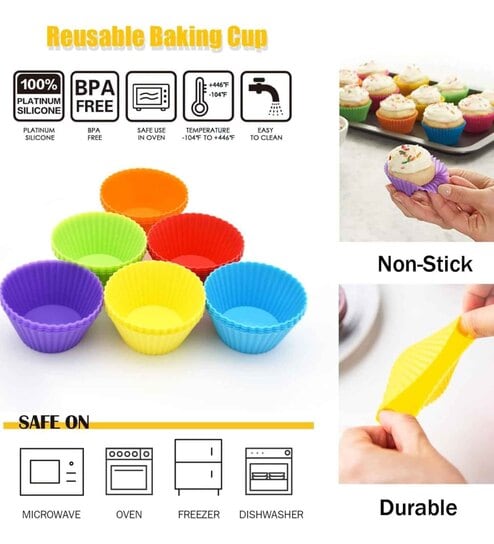 Silicon Cupcake Mould - Set of 6