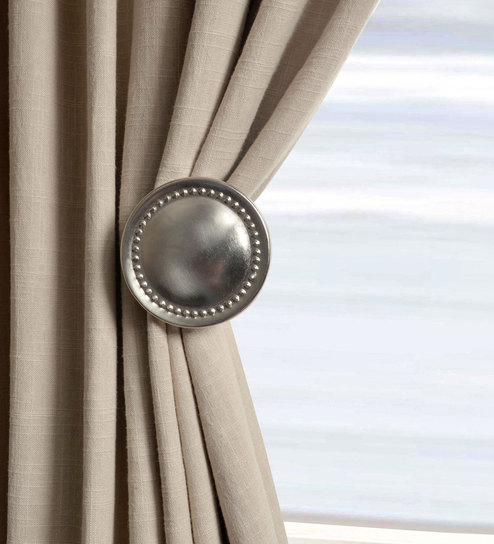 Silver Black 4 Pc Iron Tie Back Hook Set