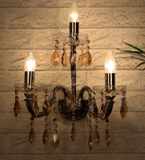 Brass Candle Wall Light (Silver)