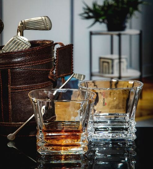 Classy Glass Whiskey Glasses (Set of 6) by WHITE GOLD