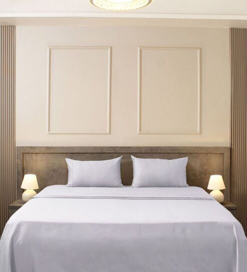 Silver Grey 400TC  Solid Embroidery Superking Bedsheet with 2 Pillow Covers