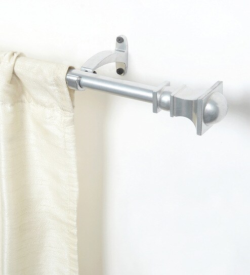 Buy Silver Iron Extendable Curtain Rod 28 To 48 Inches By Deco