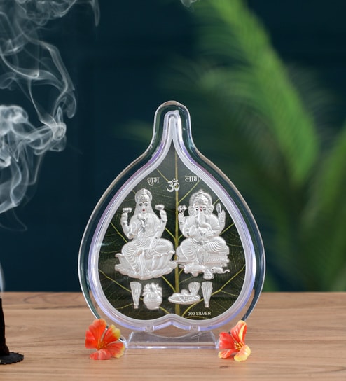 Silver Lakshmi And Ganesha Frame